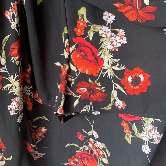 Floral Sleeveless Faux Wrap High Low Romper Dress - Picture 8 of 8